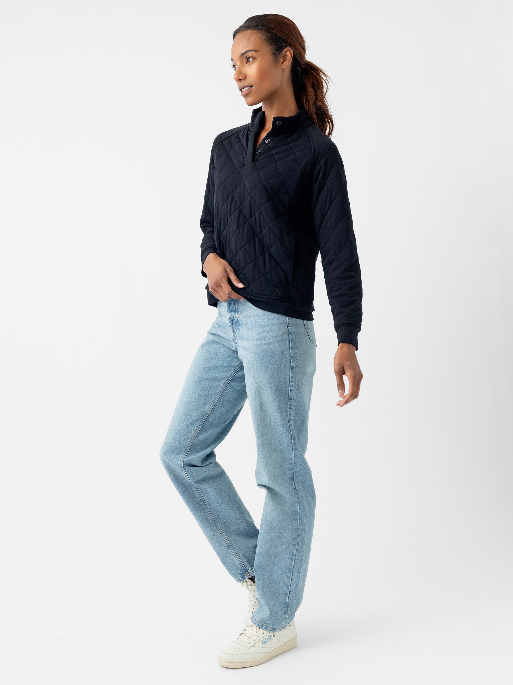 Pull Matelassé Femme en Bambou Brossé Ultra-Doux avec Boutons-Pression Élégants