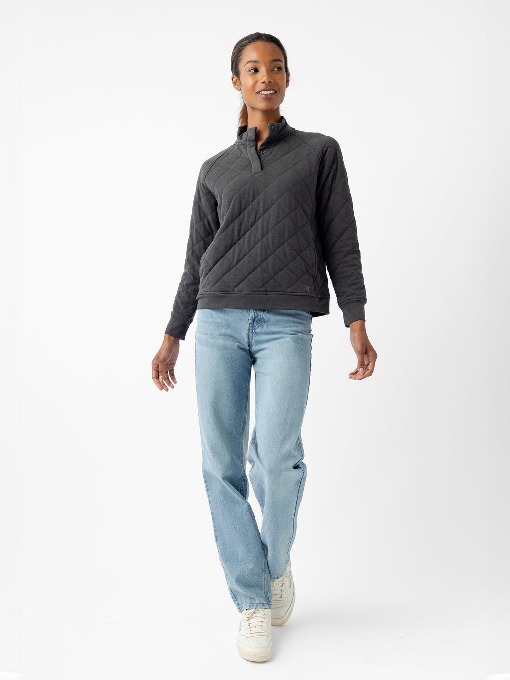 Pull Matelassé Femme en Bambou Brossé Ultra-Doux avec Boutons-Pression Élégants