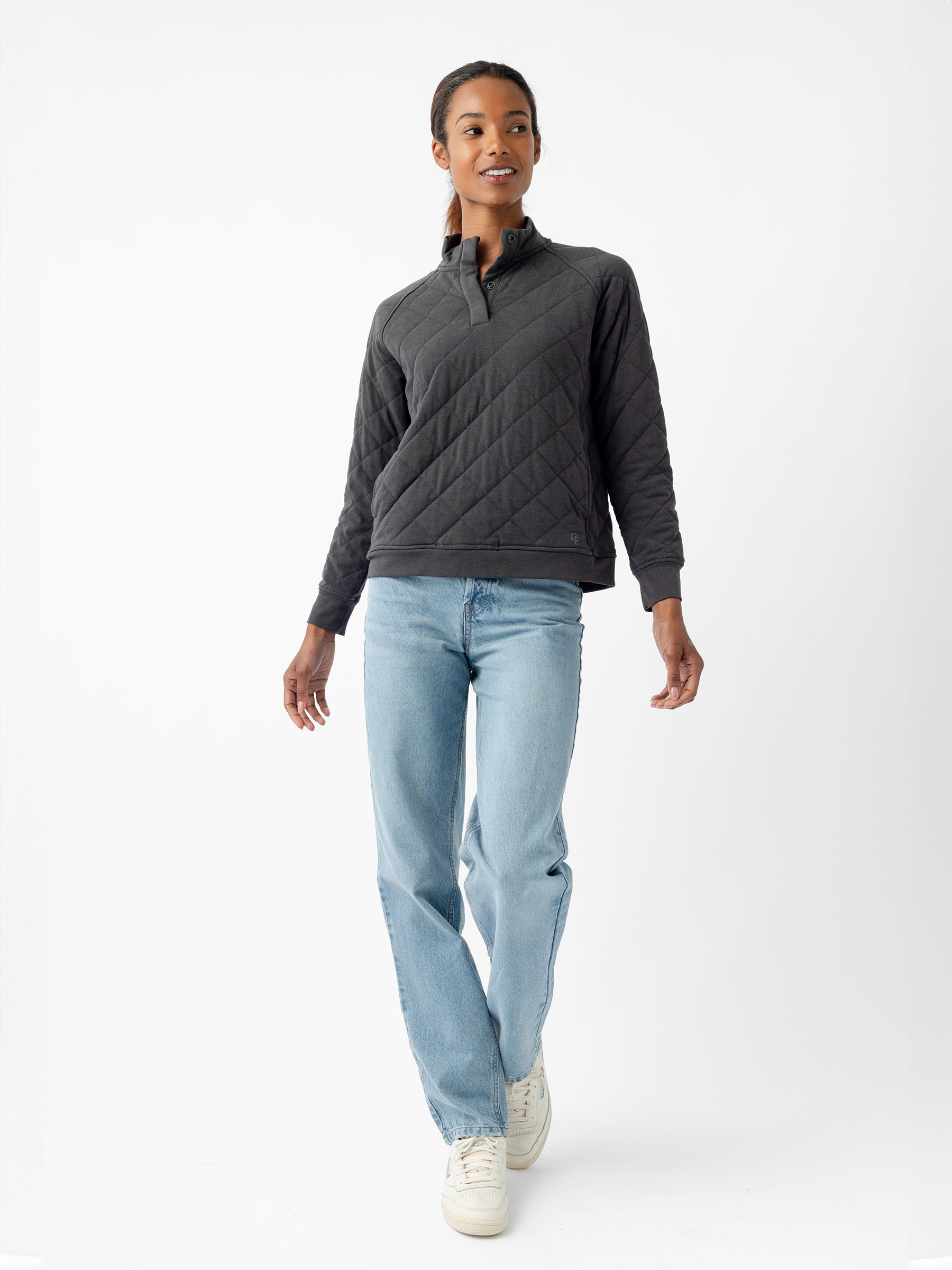 Pull Matelassé Femme en Bambou Brossé Ultra-Doux avec Boutons-Pression Élégants