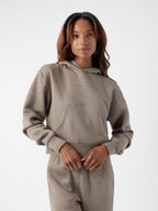Sweat à Capuche Court Femme CityScape Cozy Earth : Doux, Chic, Confort Quotidien, Style Décontracté