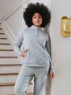 Pull Matelassé Femme en Bambou Brossé Ultra-Doux avec Boutons-Pression Élégants