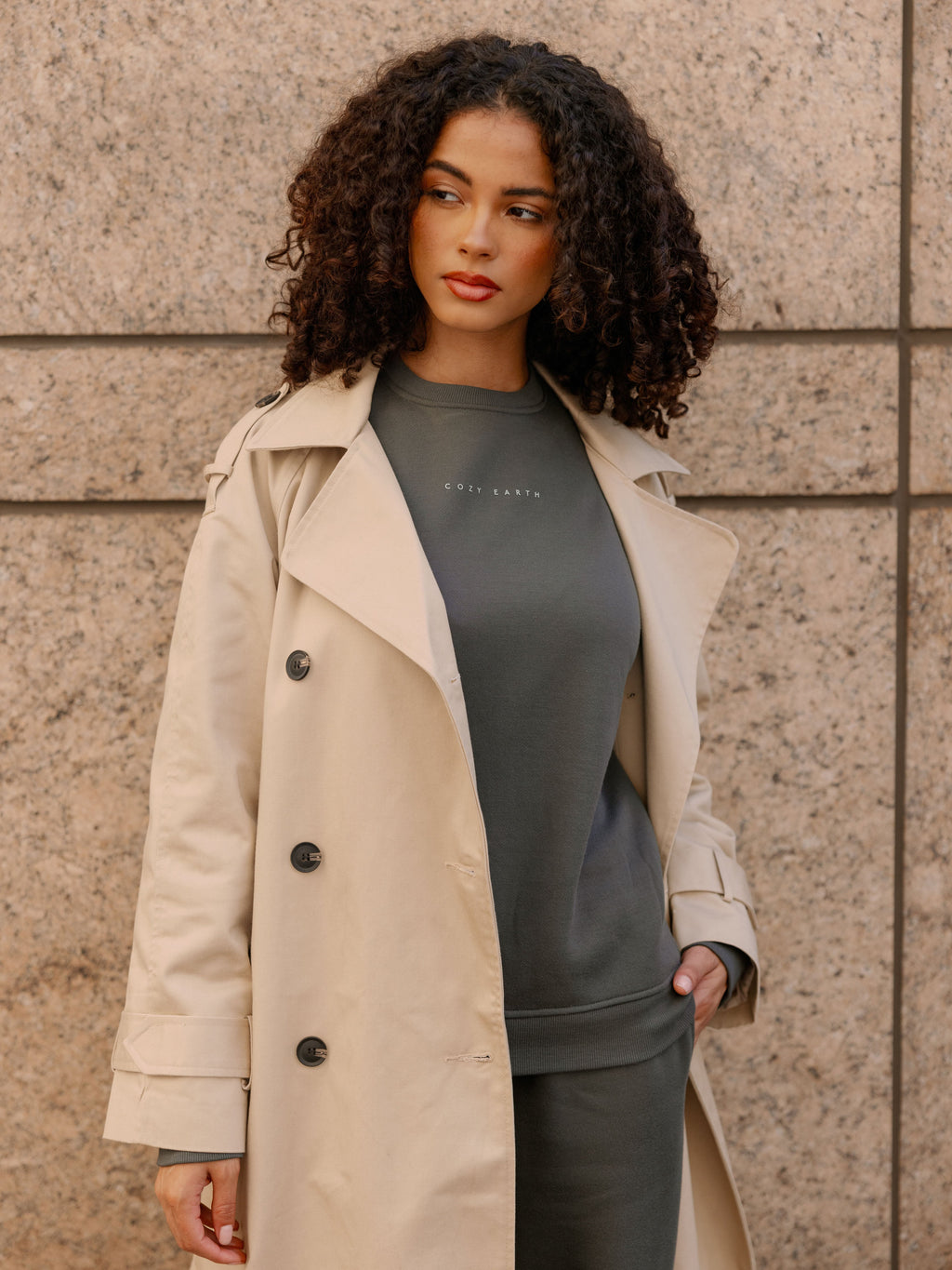 Sweat-shirt Col Rond Cityscape Femme Cozy Earth Polaire Écologique Ultra-Doux