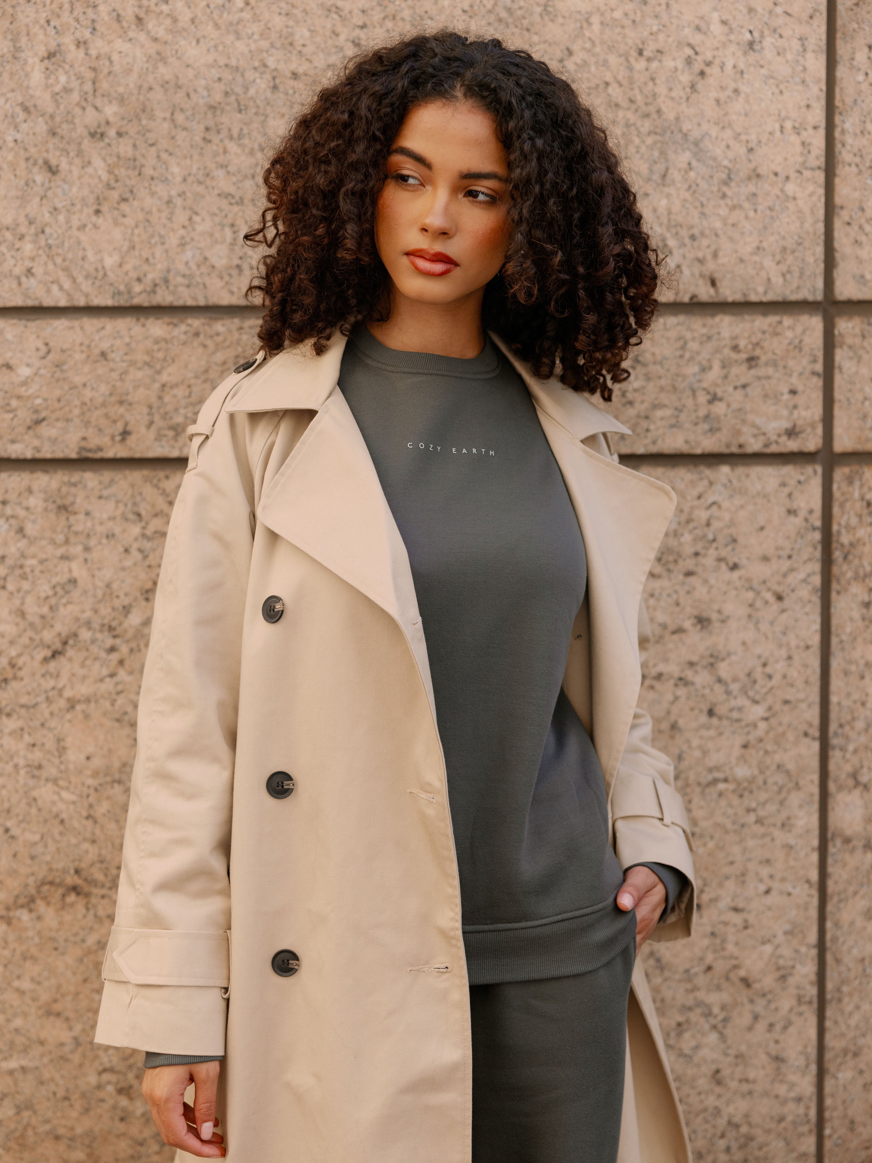 Sweat-shirt Col Rond Cityscape Femme Cozy Earth Polaire Écologique Ultra-Doux