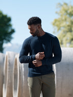 Pull Homme Col Rond Luxe Cachemire Laine Mérinos Doux Léger Polyvalent Élégant