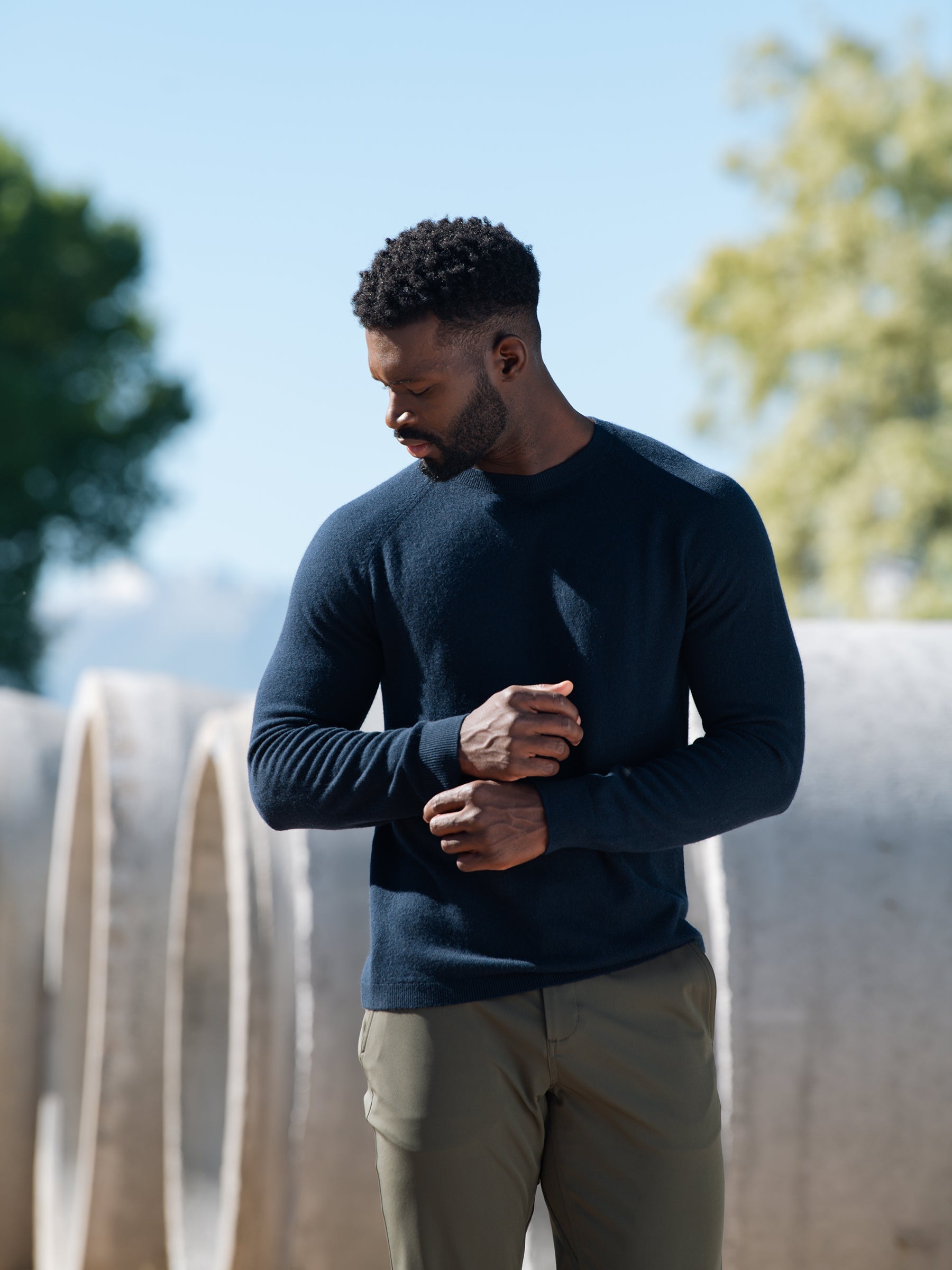 Pull Homme Col Rond Luxe Cachemire Laine Mérinos Doux Léger Polyvalent Élégant