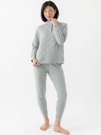 Pull Matelassé Femme en Bambou Brossé Ultra-Doux avec Boutons-Pression Élégants