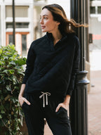 Pull Matelassé Femme en Bambou Brossé Ultra-Doux avec Boutons-Pression Élégants