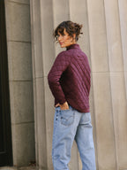 Pull Matelassé Femme en Bambou Brossé Ultra-Doux avec Boutons-Pression Élégants