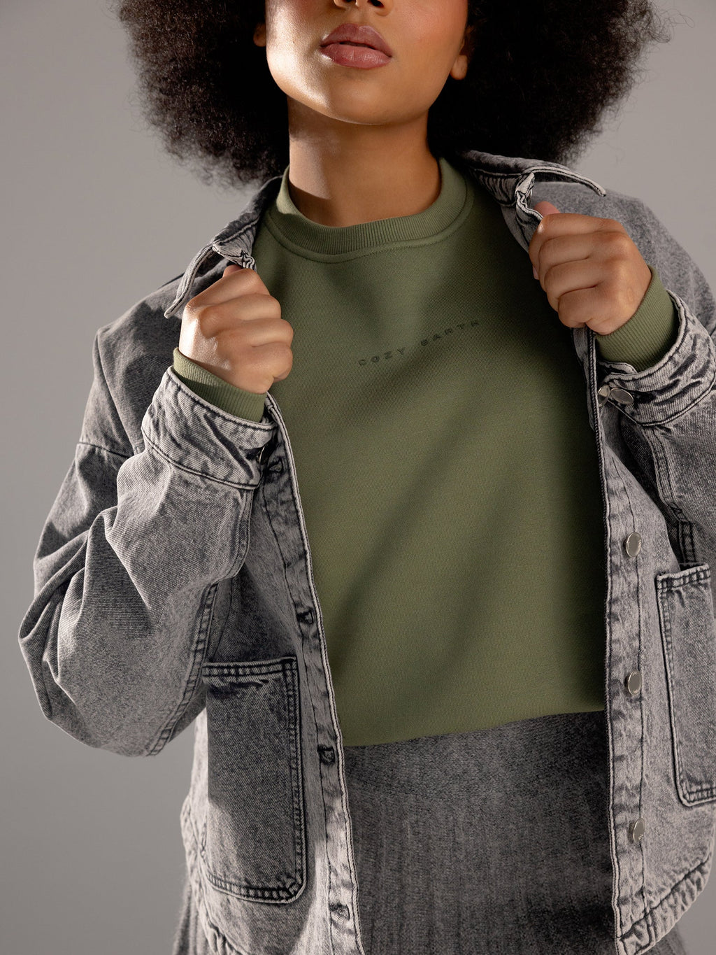 Sweat-shirt Col Rond Cityscape Femme Cozy Earth Polaire Écologique Ultra-Doux