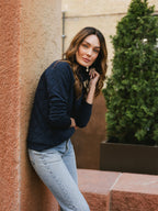 Pull Matelassé Femme en Bambou Brossé Ultra-Doux avec Boutons-Pression Élégants