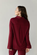 Chemise Boutonnée Femme en Bambou Extensible Col Polo Manches Longues – Confort Ultime