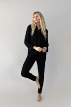 Chemise Boutonnée Femme en Bambou Extensible Col Polo Manches Longues – Confort Ultime