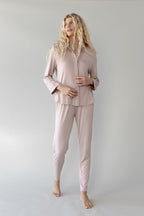 Chemise Boutonnée Femme en Bambou Extensible Col Polo Manches Longues – Confort Ultime