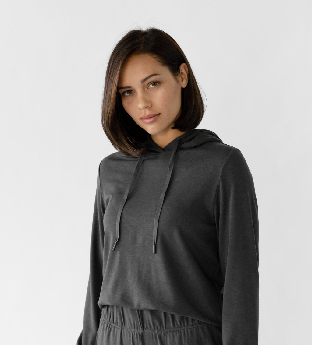 Sweat à Capuche Femme Bambou Brossé Ultra-Doux Cozy Earth, Confort Suprême
