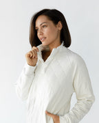 Pull Matelassé Femme en Bambou Brossé Ultra-Doux avec Boutons-Pression Élégants