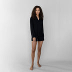 Chemise Boutonnée Femme en Bambou Extensible Col Polo Manches Longues – Confort Ultime