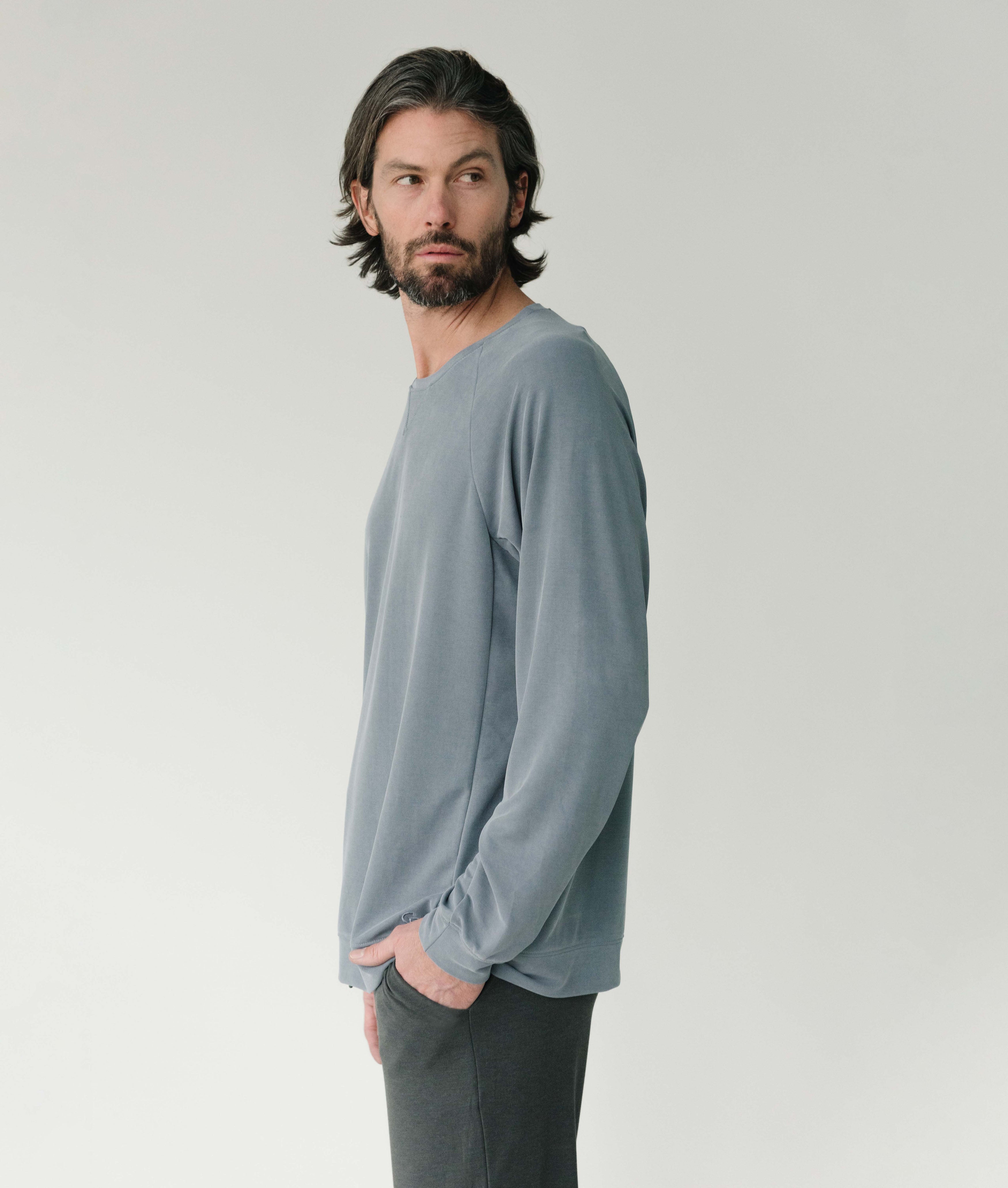 Pull-over Raglan Moderne Modal Homme Confort Ultime Respirant Doux