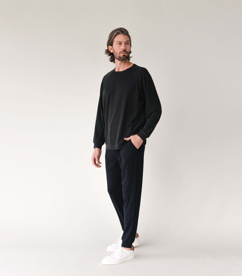 Pull-over Raglan Moderne Modal Homme Confort Ultime Respirant Doux