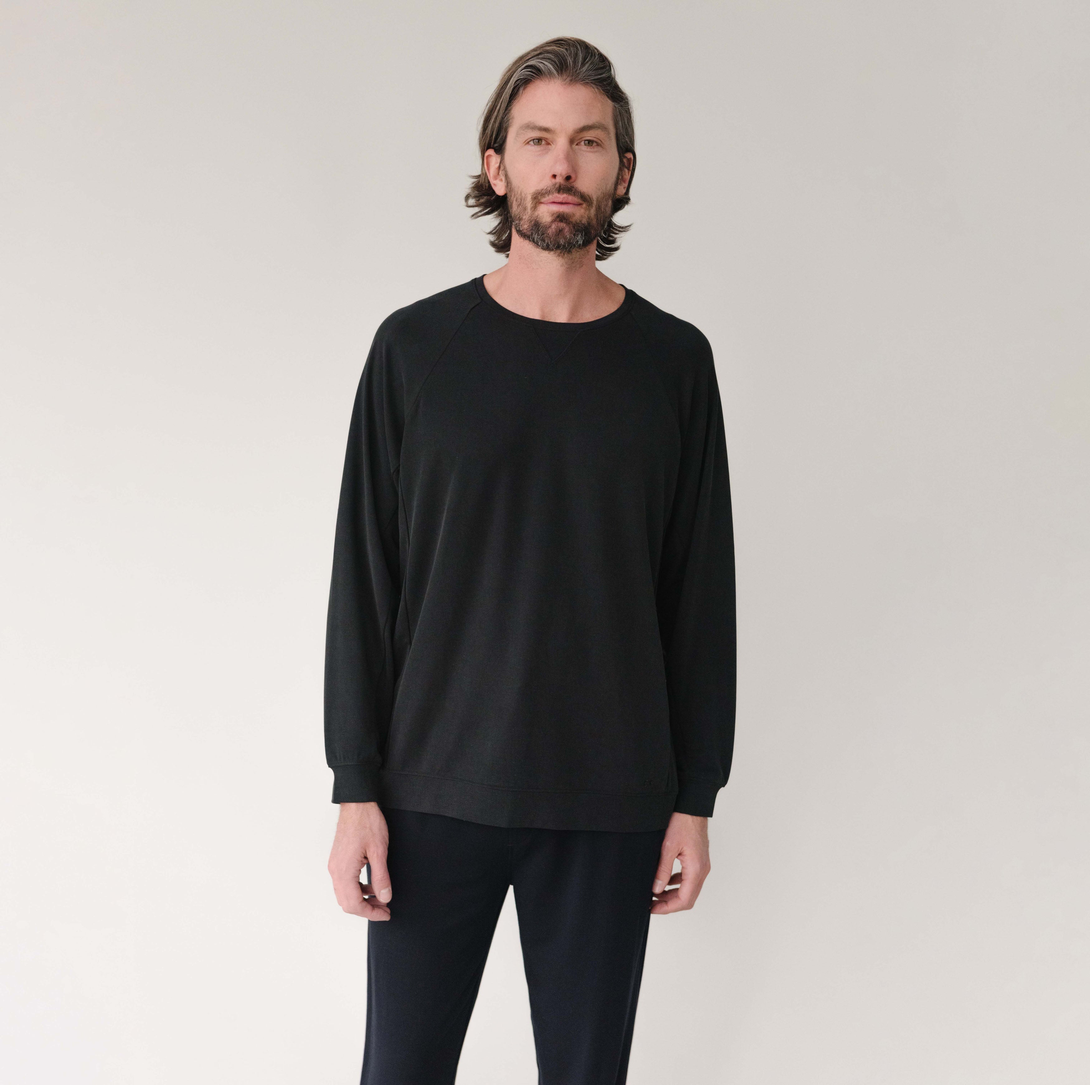 Pull-over Raglan Moderne Modal Homme Confort Ultime Respirant Doux