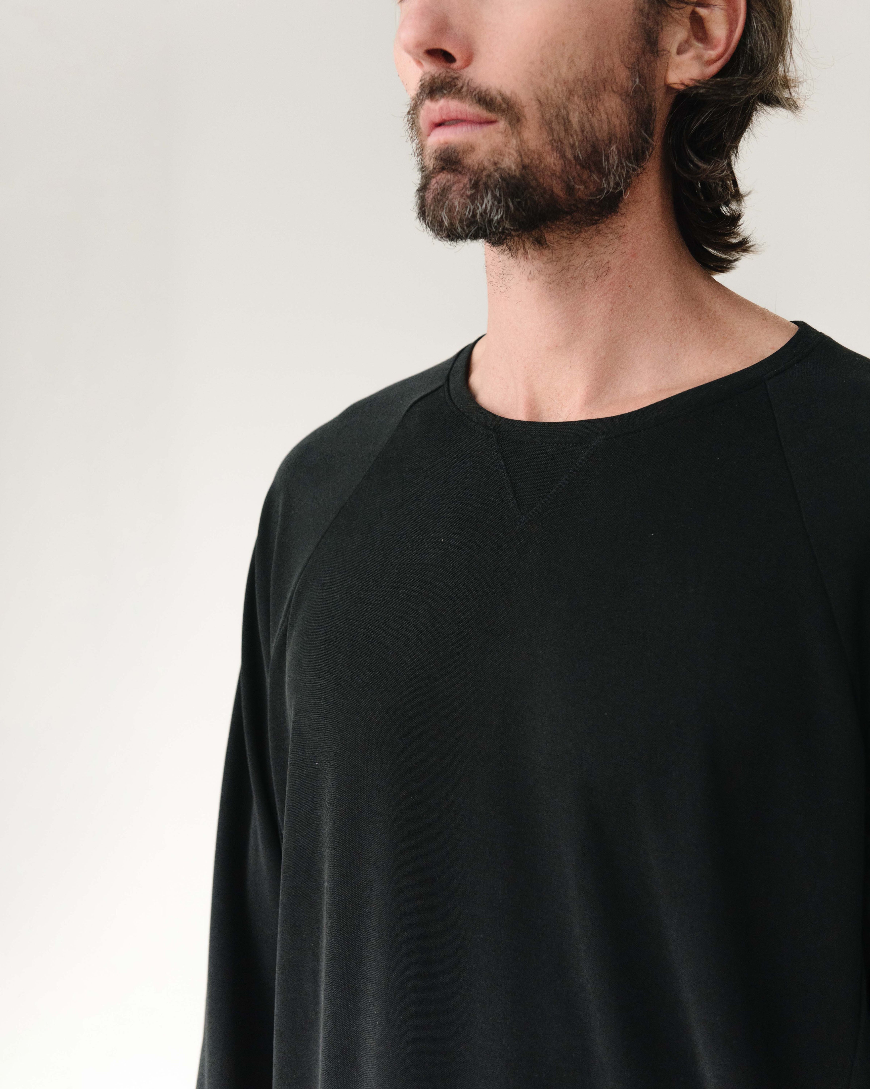 Pull-over Raglan Moderne Modal Homme Confort Ultime Respirant Doux