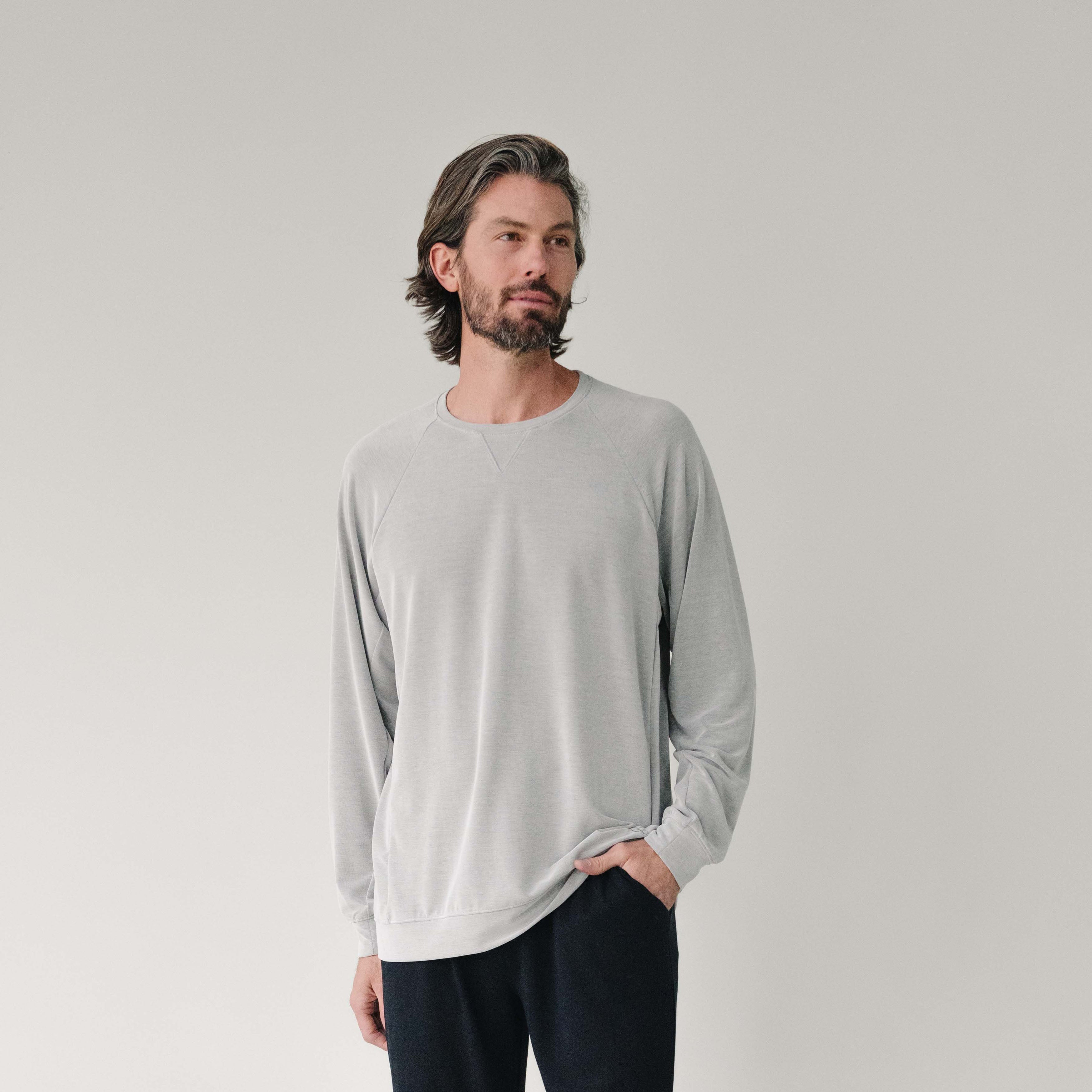 Pull-over Raglan Moderne Modal Homme Confort Ultime Respirant Doux