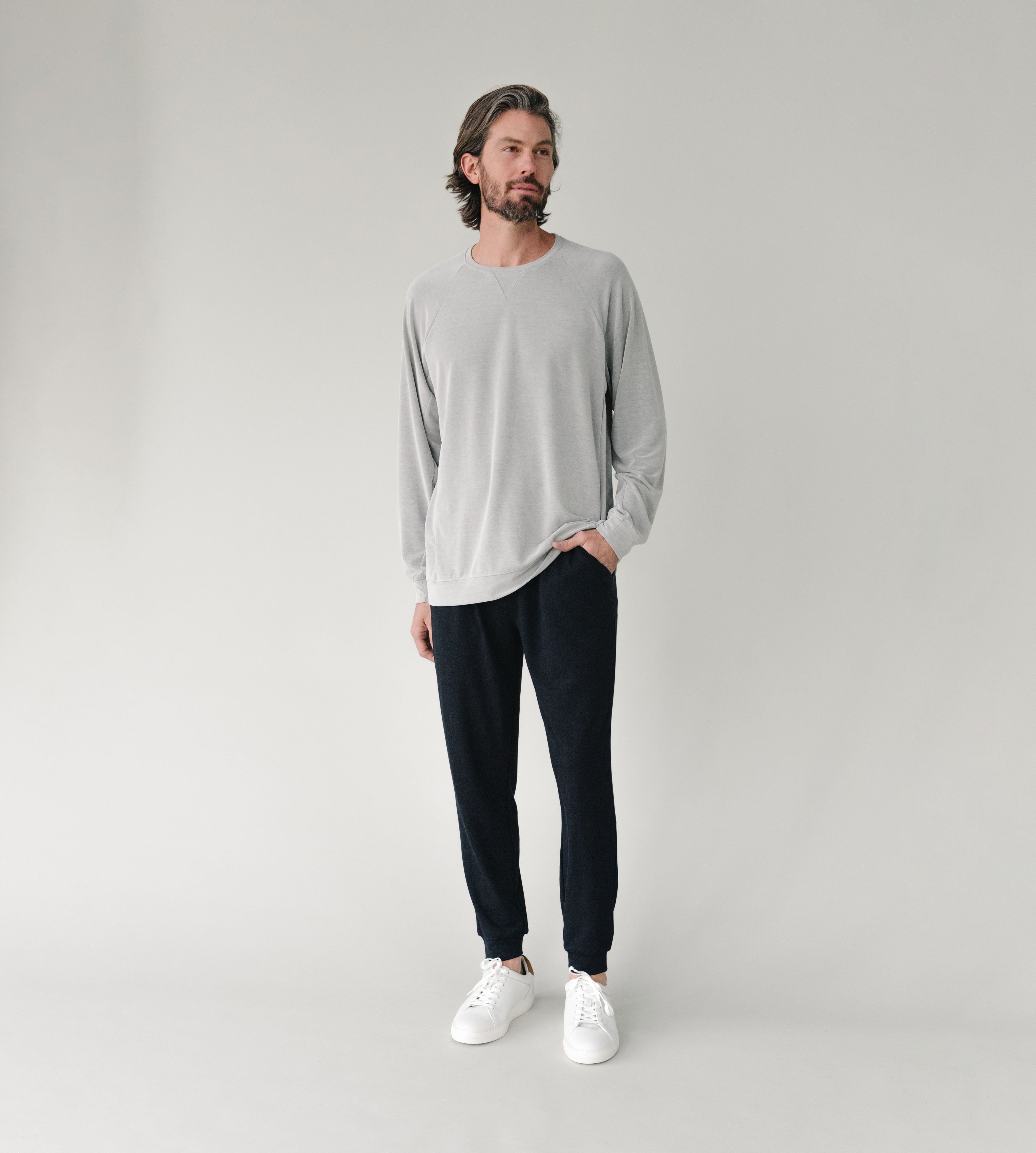 Pull-over Raglan Moderne Modal Homme Confort Ultime Respirant Doux
