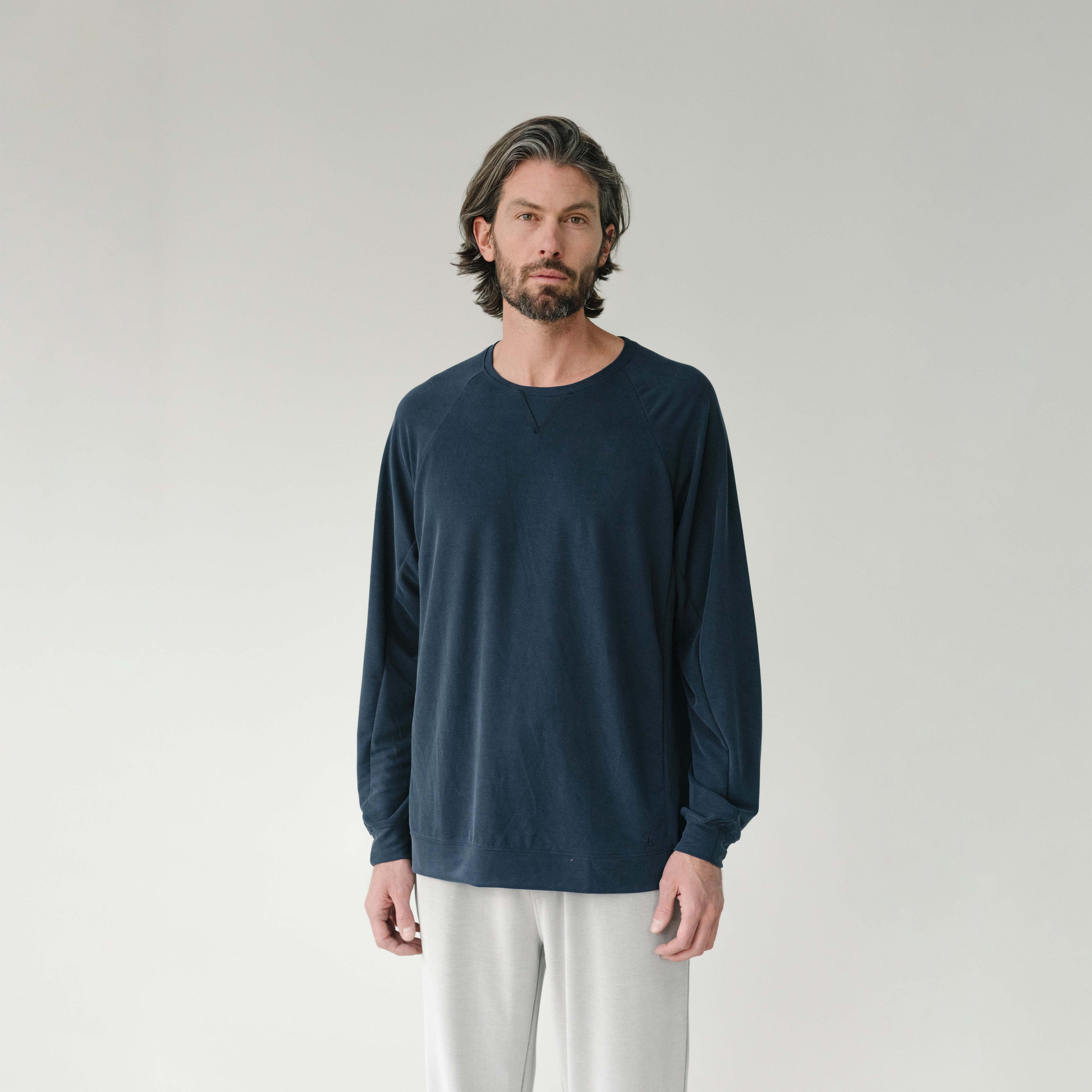 Pull-over Raglan Moderne Modal Homme Confort Ultime Respirant Doux