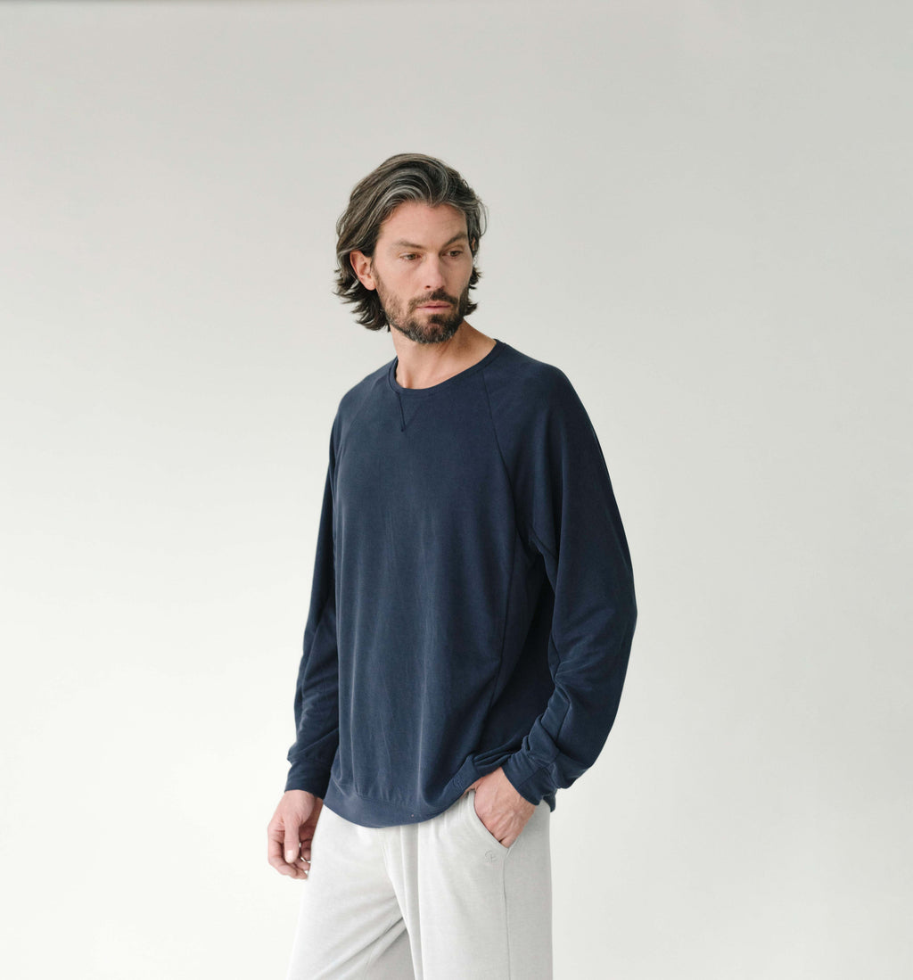 Pull-over Raglan Moderne Modal Homme Confort Ultime Respirant Doux