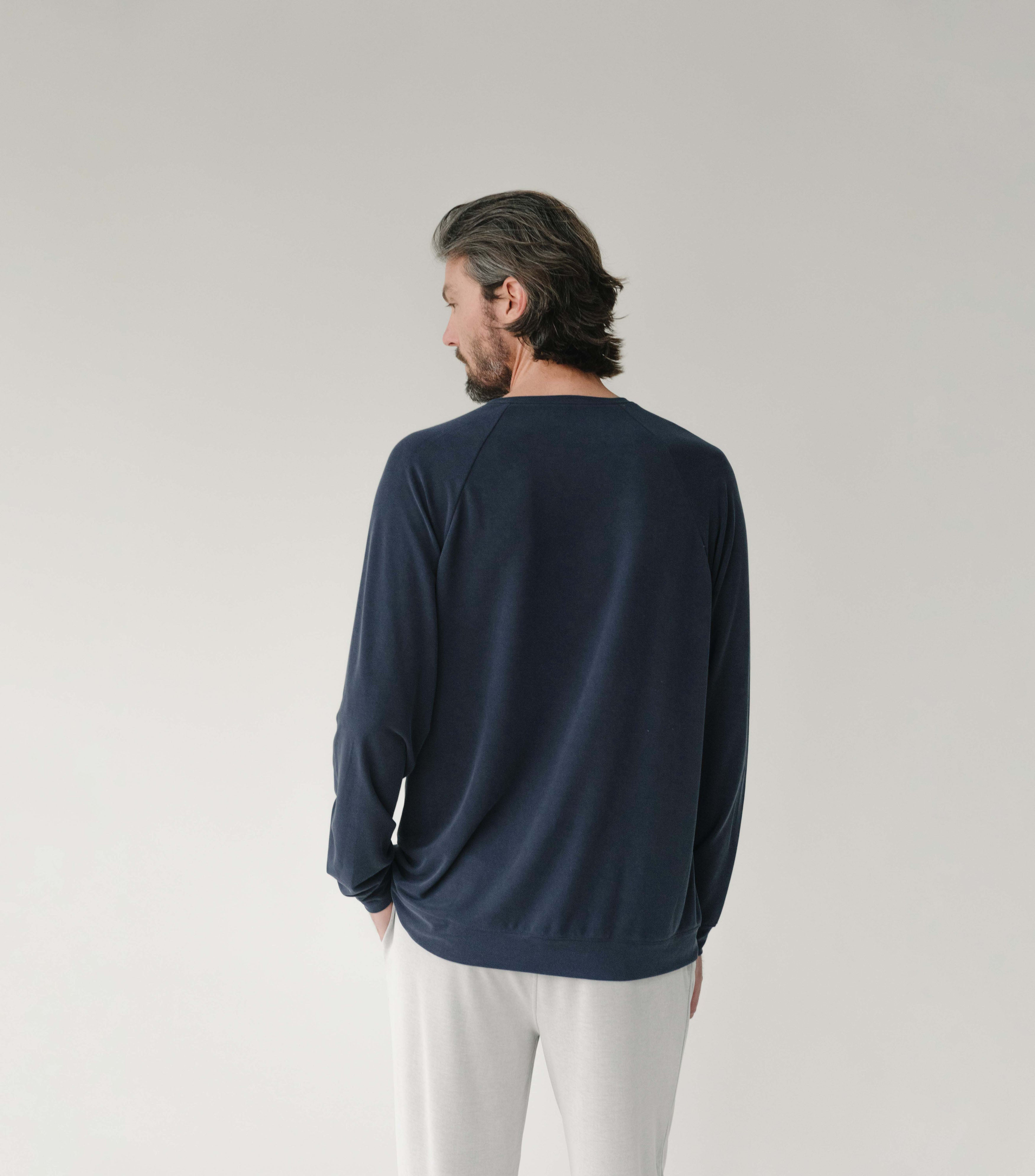 Pull-over Raglan Moderne Modal Homme Confort Ultime Respirant Doux