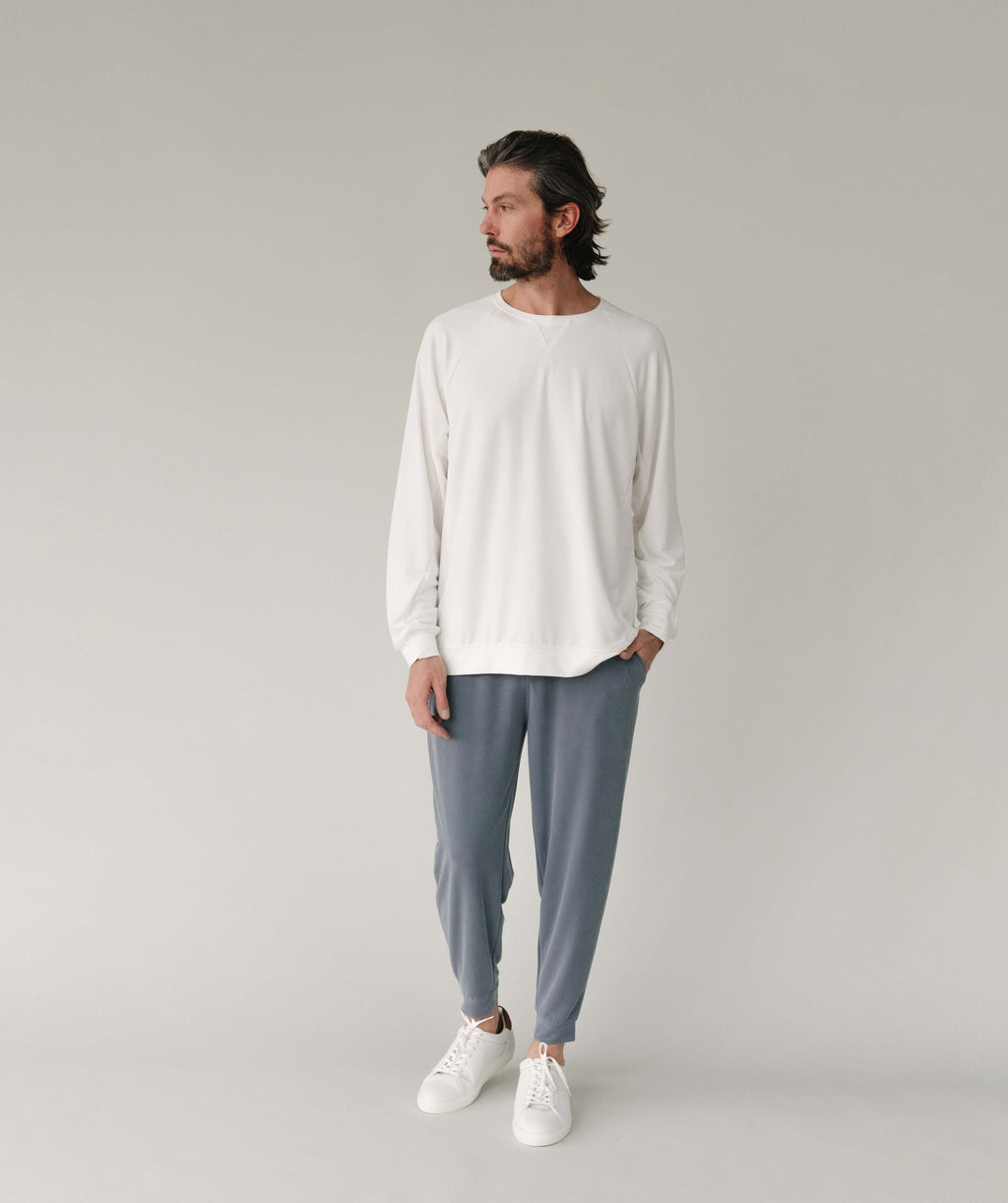 Pull-over Raglan Moderne Modal Homme Confort Ultime Respirant Doux