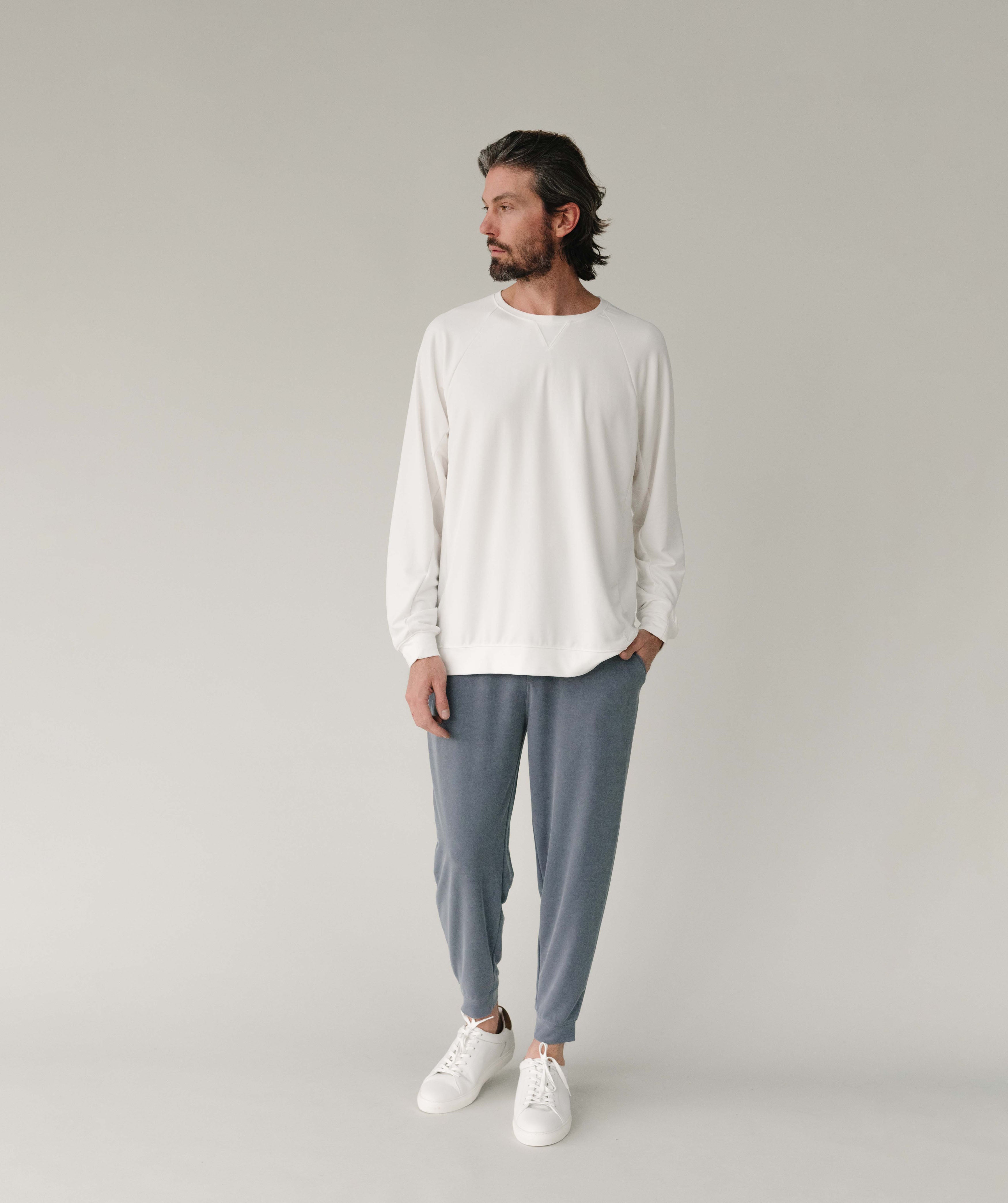 Pull-over Raglan Moderne Modal Homme Confort Ultime Respirant Doux