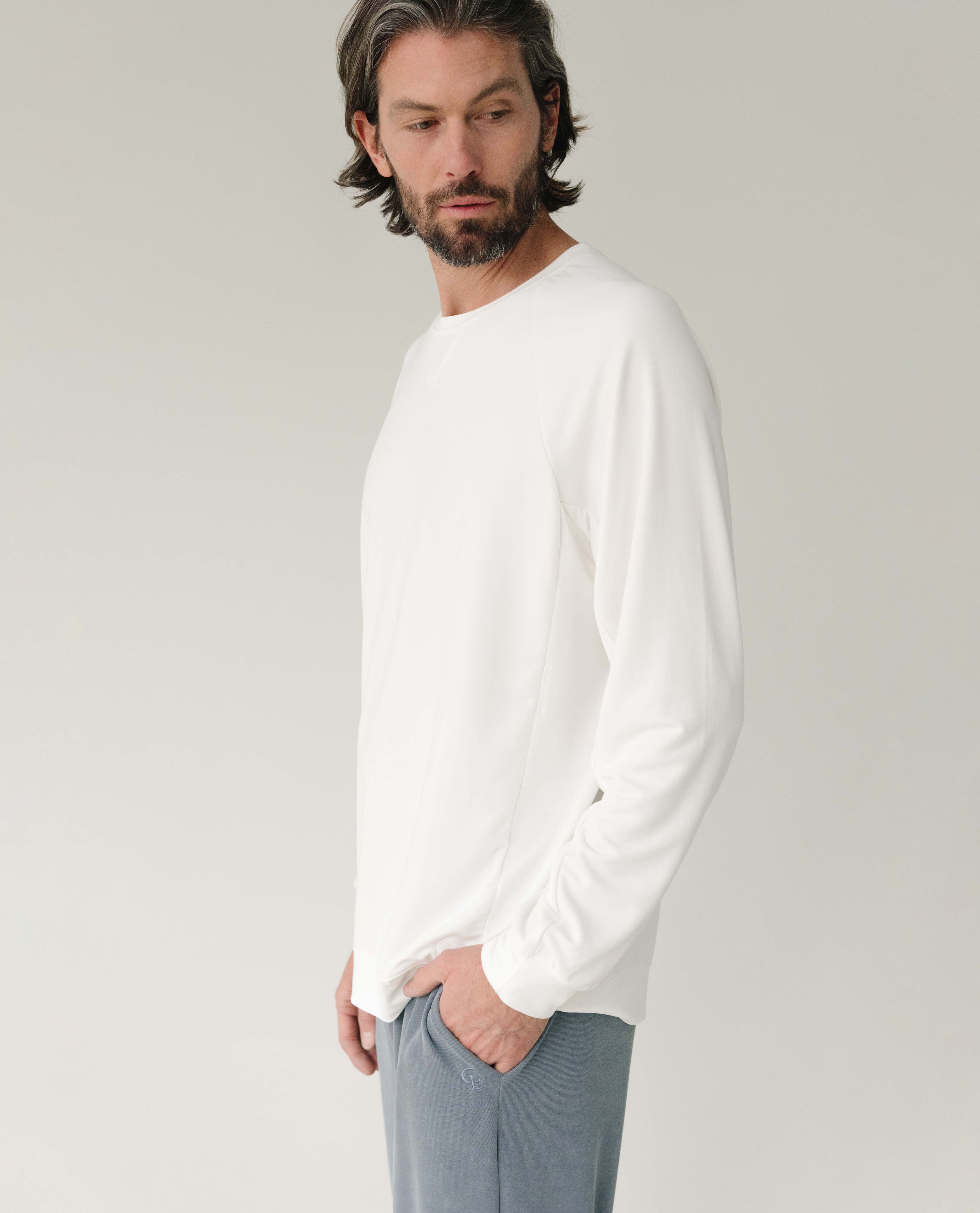 Pull-over Raglan Moderne Modal Homme Confort Ultime Respirant Doux