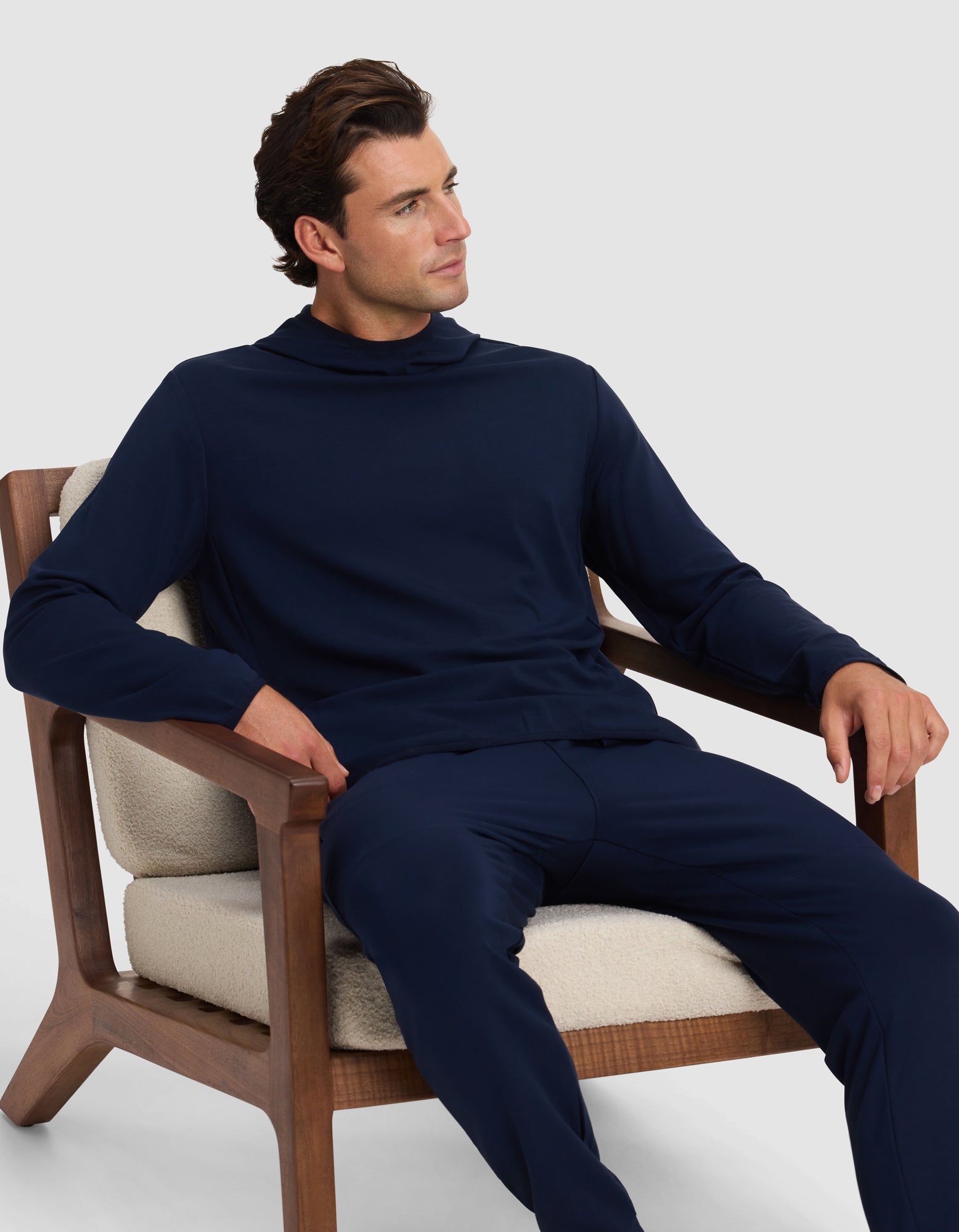 Sweat à Capuche Homme Bambou Brossé Doux Confortable Récupération Sportive