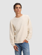 Pull Col Rond Homme Tate Coton Texturé Doux Polyvalent Confortable Toutes Saisons