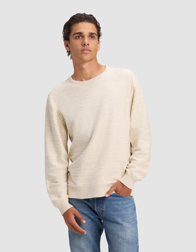 Pull Col Rond Homme Tate Coton Texturé Doux Polyvalent Confortable Toutes Saisons Hover Image