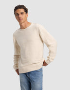 Pull Col Rond Homme Tate Coton Texturé Doux Polyvalent Confortable Toutes Saisons