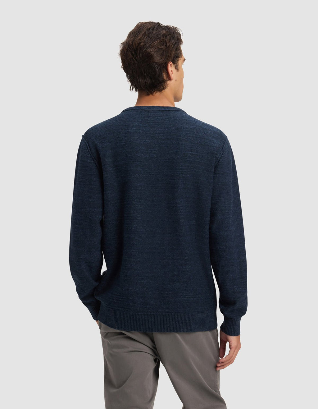 Pull Col Rond Homme Tate Coton Texturé Doux Polyvalent Confortable Toutes Saisons
