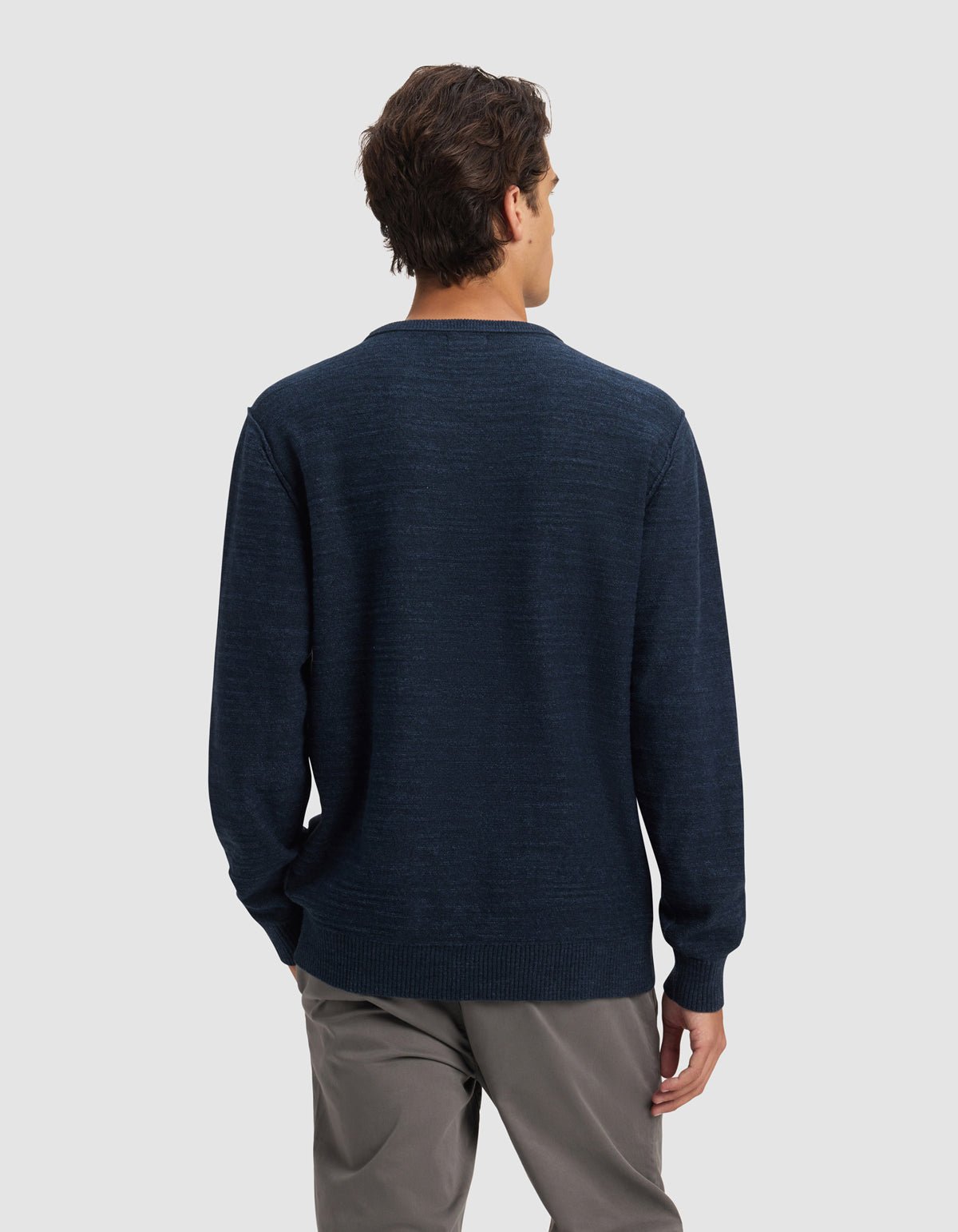 Pull Col Rond Homme Tate Coton Texturé Doux Polyvalent Confortable Toutes Saisons