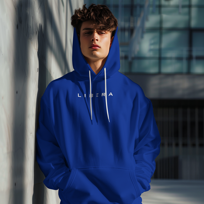 Sweat à Capuche Homme Cityscape 2.0 LIBERA – Douceur Suprême et Style Moderne Bleu Hover Image