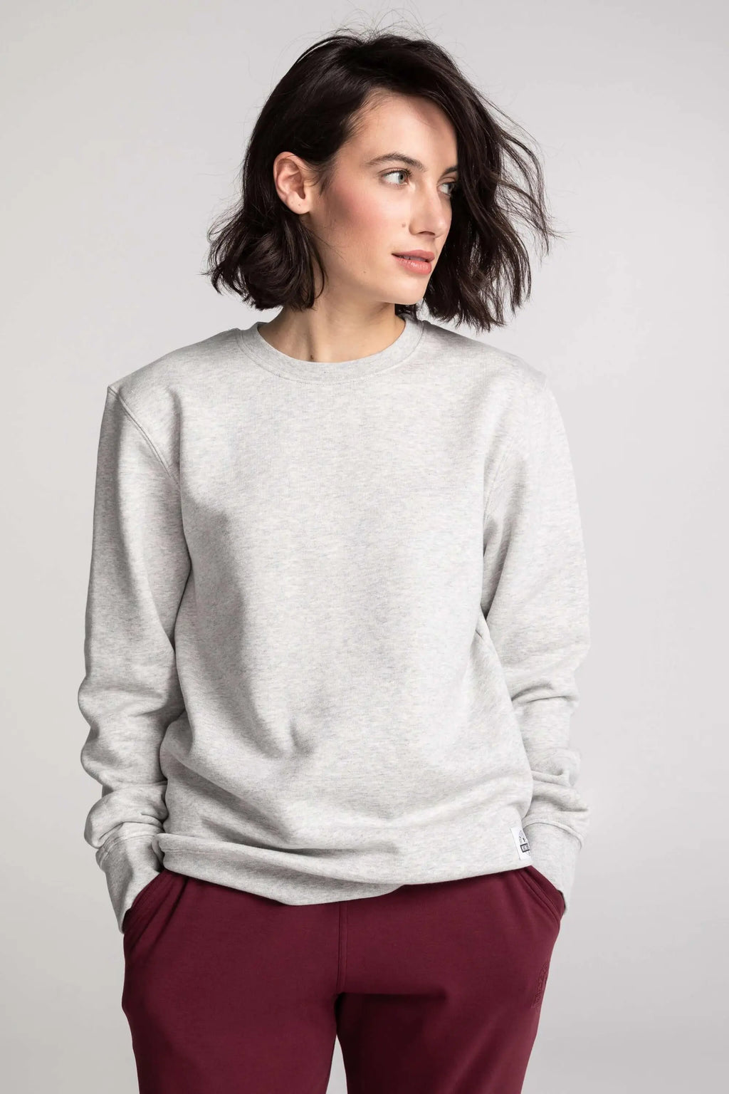 Chandail Unisexe Coton Ouaté Doux Col Rond Uni Confort Optimal Style Intemporel Sans Logo