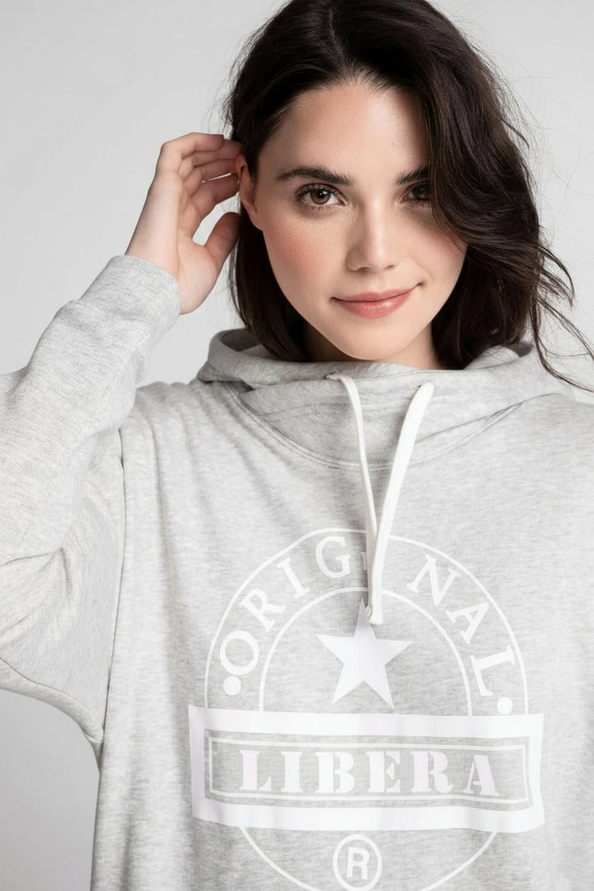 Hoodie Long Femme Original Au Coton Col Croisé Molleton Doux Confort Ultime